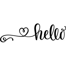 Hello Love Heart Swirl Vinyl Decal Sticker for Car/Window/Wall (Baby Pink Gloss)
