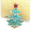 Unbranded Blue & Pink Christmas TREE Pin Brooch & PENDANT
