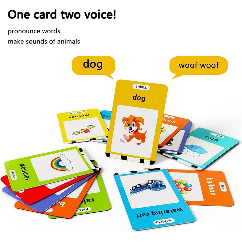 English and Spanish Bilingual Talking Flashcard Toys With 224 Common