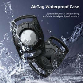 Waterproof Pet Airtag Dog Collar Holder Airtag Keyring, Anti-lost Shock Resistant Air Tag Holder Hard TPU Full Protection Airtag Dog Collar Case for Key, Backpack,Luggage,Cat,Dog Gps Tracker