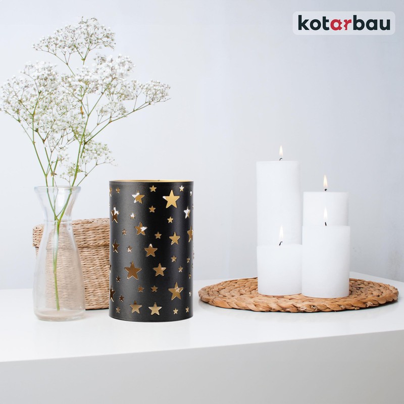 KOTARBAU® Lantern Stars Metal Black Diameter 9 cm Height 15