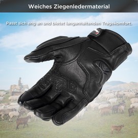 evermotor Leather Motorcycle Gloves for Women Men Touch Screen Knuckle Protection Motorcycle Gloves for BMX ATV MTB Road Racing Cycling Climbing Scooter Moped and Motocross XXL