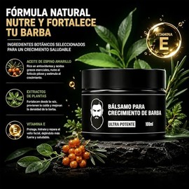 ALIYU Balsamo para Barba Hombres, Con Extracto de Bergamota y Aceite de Jojoba, Nutre y Apoya el Crecimiento Saludable de la Barba, Kit de Cuidado par