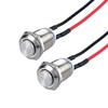 DMWD 2-Pack 12mm Momentary Metal Waterproof Push Button Switch Raised