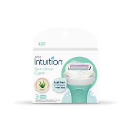 INTUITION Schick Intuition Sensitive Skin Womens Razor Refills with Vitamin E & Aloe, Pack of 1(count of 3)