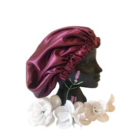 Agasti Handmade Fully Reversible Luxuries Pure Satin Hair Bonnet satin sleep cap(pack of 1), bergandy