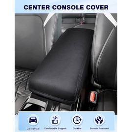 Center Console Cover Fits 2025 2026 Toyota Camry Armrest Cover Camry (LE/SE/XLE/XSE) Armrest Box Protective Cover Center Console Cushion Middle Leather Console Cover Accessories Black Stitches