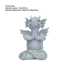 Small Dinosaur Sculpture Meditated Statue Home Ornament for Garden Tree Courtyard Backyard 5.91in Decorative Accent Sculpture Stone