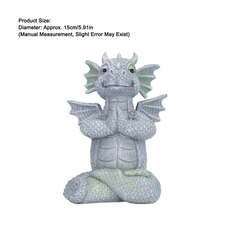 Small Dinosaur Sculpture Meditated Statue Home Ornament for Garden Tree