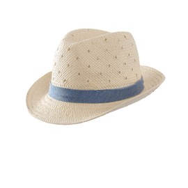 LLmoway Kids Summer Straw Hat for Baby Infant Toddler Boys Fedora Beach Sun Hat, Denim, 4-6 Years