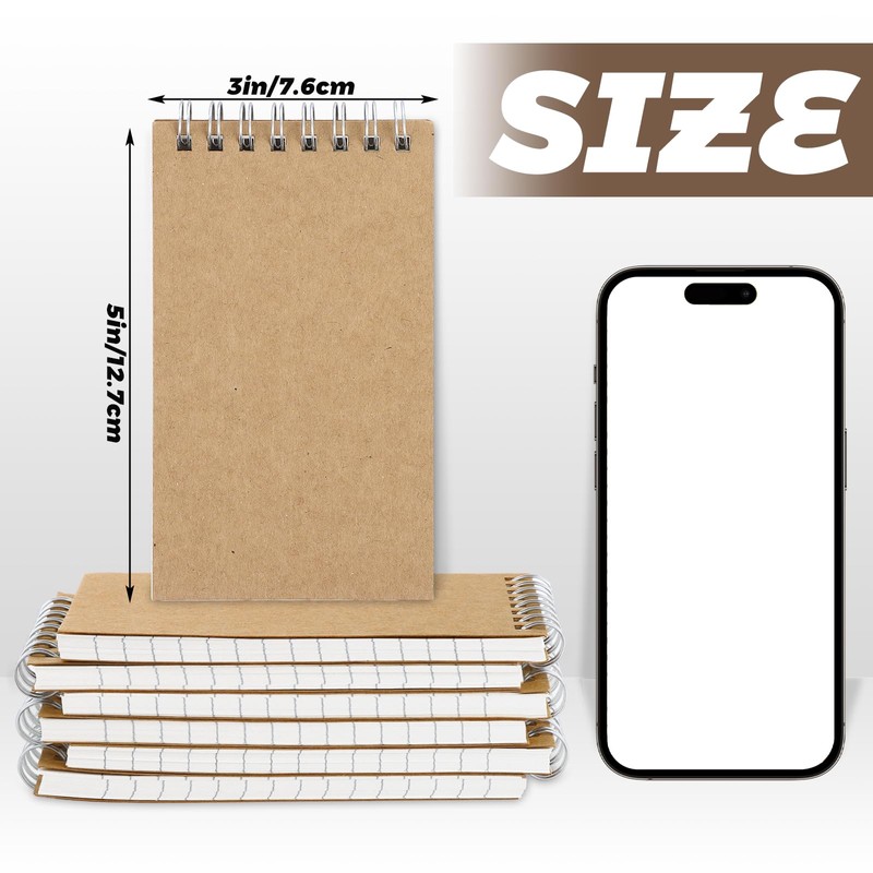 MIVIDE 60 Pack Pocket Notebooks, 3x5 Small Top Spiral Notepad