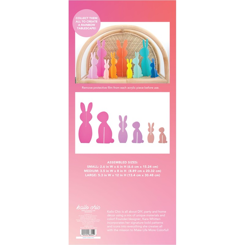 C.R. Gibson Kailo Chic Acrylic Bunny Spring and Easter Decorations,