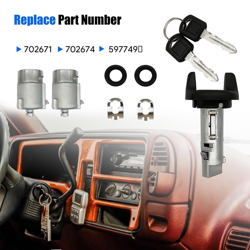 Ignition Switch Lock Cylinder and Door Lock Cylinder Set with