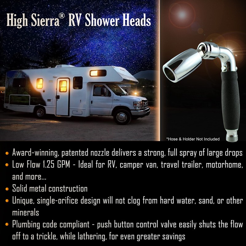Handheld RV Shower Head with On Off Switch (Plumbing Code