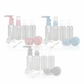 Travel Bottles Mini Clear Bottle Set Leak Proof Refillable Bottles Transparent Empty Containers For Toiletries Cosmetic Cream Shampoo Conditioner Lotion Traveling Accessories Home Essential(Pack Of 8)