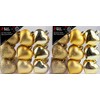 BWG Set Of 18 Gold Love Hearts Baubles - Christmas