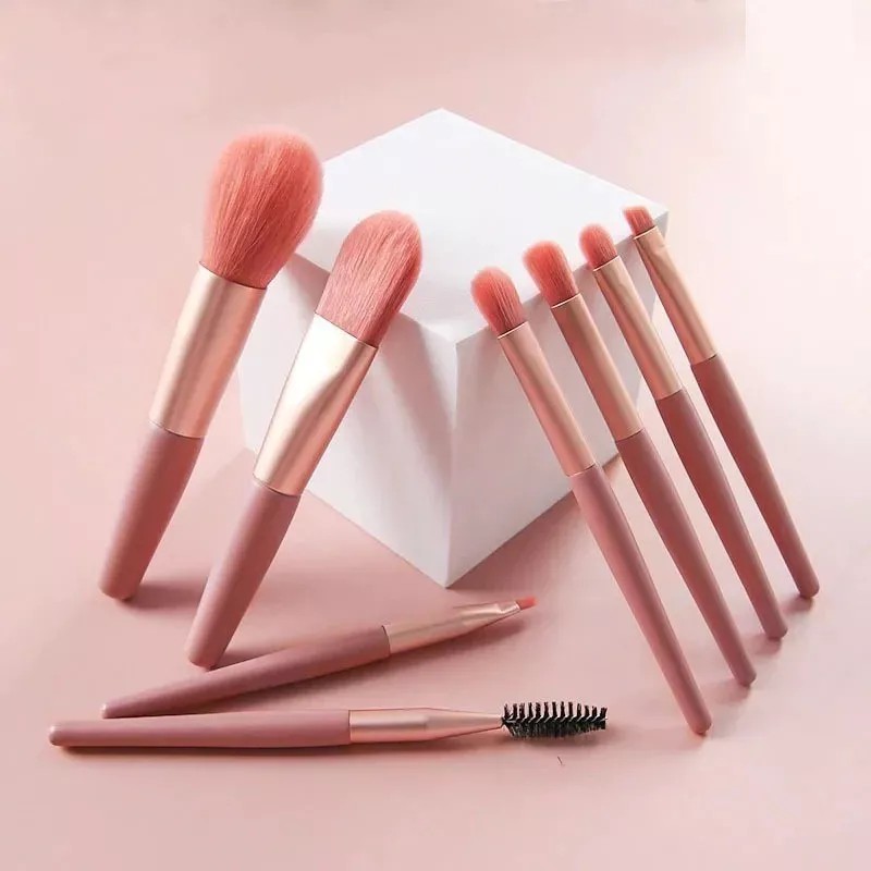 YMJ Set De Brochas Maquillaje 8 Piezas Profesional Estuche Viaje