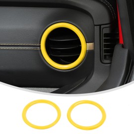 Linskip Dashboard Air Vent Rings Compatible with 2024 Jeep Wrangler JL 4XE & Gladiator JT Sport Rubicon Sahara Willys Mojave Rubicon, Air Vent Covers Trim, Interior Accessories(Yellow)