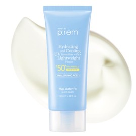 MAKEP:REM MAKE P:REM Hyal Water-Fit Sun Cream, Law-Irritation Hydrating Face & Body Sunscreen, SPF 50+ PA++++, Korean Sunscreen, 3.38 fl.oz., 100ml