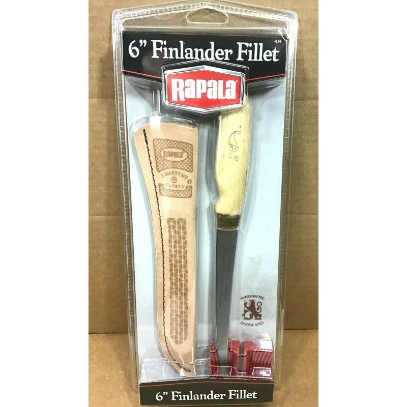 Rapala 6 inch Finlander Fillet Knife With Leather Sheath and