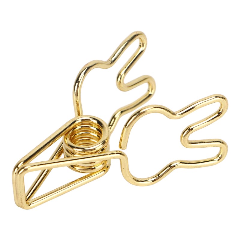 100pcs Binder Clips Cute Cartoon Rabbit Shape Metal Hollowed Long