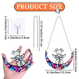 Acrylic Rainbow Dog Memorial Gifts for Dog Lovers, Stained Glass Angel Wings Window Rainbow Hangings Suncatcher Pet Memorial Gifts Sympathy Bereavement Gift Passing Away Remembrance Wall Art Decor