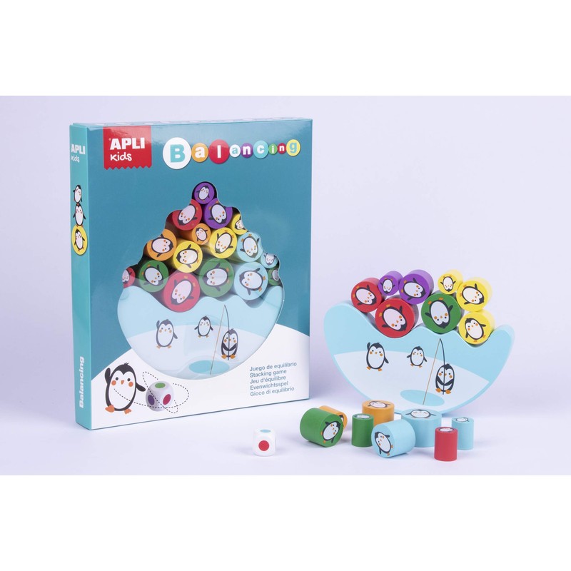 APLI Kids 17203 Pinguine Penguins Gleichgewicht Spiel, bunt