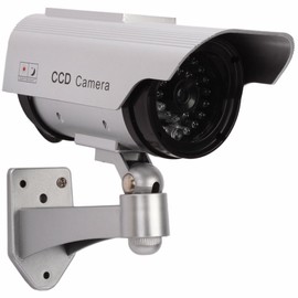Security Camera (Dummy): Always threatens suspicious persons with constant flashing LED! Dummy camera with solar panel