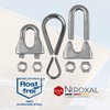 Pack of 2 rust-proof wire rope clamps, 10 mm, stainless