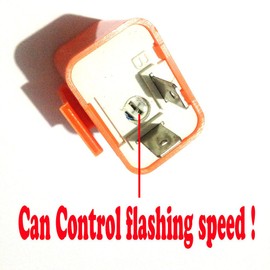 Yibid 12v 2-Pin Speed Adjustable LED Flasher Turn Signal Light Electronic Relay fix Hyper Control Flash for Suzuki Motorcycle Honda Kawasaki Ninja Yamaha Dirt Dual Street Sport ATV Bike, Orange Color