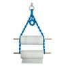 Simelecor Blue Macrame Paper Towel Holder Holds 2 Roles Wall