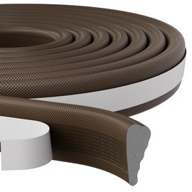 118”Wedge Weather Stripping Door Seal Strip for Door Frame,Self-Adhesive Window Insulation for Winter,Dark Foam Gap Filler for Light Noise Blocker,Front Exterior Door Side Draft Stopper,Brown