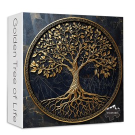 Tree of Life Jigsaw Puzzles 1000 Pieces for Adults, PICKFORU Gradient Tree Puzzle Black Gold, Challenging Spring Nature Plant Theme as Wall Decor