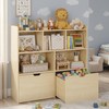 IDEALHOUSE Toy Storage Cabinet, Kids Bookshelf with Movable Drawers and