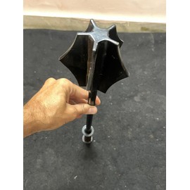 Medieval Crusader Battle Hammer Five Flange Festival Props for Knight Warrior Costume Battle (Simple Black)