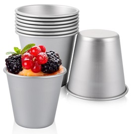 VIDETOL 20 Pcs Dariole Moulds, Mini Pudding Moulds, Non-Stick Aluminium Pudding Basins Pudding Mould for Desserts, Pudding and Muffin