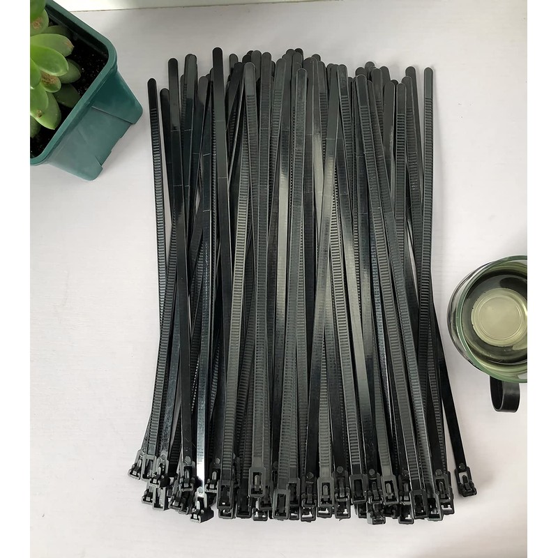 Oksdown 100 Pack Reusable Cable Ties Black 300mm×7.6mm Heavy Duty