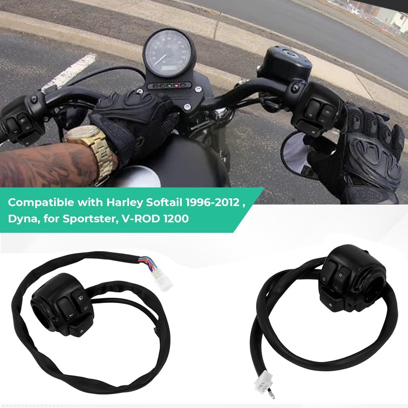 BHB Motorcycle 1" Handlebar Switches Control and Wiring Harness Compatible