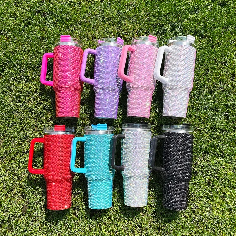 40 OZ Rhinestones Bling Food Grade Hydration Bottle 40 OZ