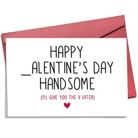 Valentines Card for Him, Boyfriend, Husband, Men - Valentines Day Gifts for Him - Anniversary Birthday Gifts for Him - Single 5.3''x 8'' Folded Romantic Anniversary Greeting Card with Red Envelope