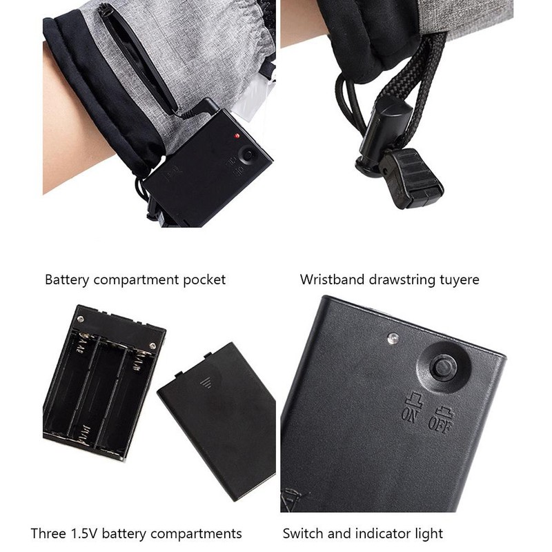 Smart USB Electric Heating Gloves Winter Outdoor Warm Windproof Sport