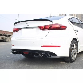 Fits Hyundai Elantra 2016-2018 Texture Black Rear Bumper Lip Diffuser Body LED