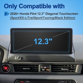 Anti-Glare Matte 2026 Pilot Screen Protector, for Honda Pilot (Sport/EX-L/Touring/TrailSport/Elite/Black Edition) 12.3-inch Touchsreen, 9H Tempered Glass 2026 Pilot Accessories Anti-Fingerprint