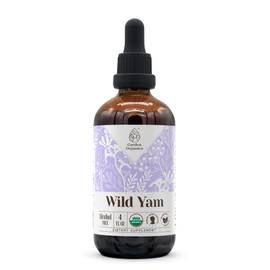 Wild Yam USDA Organic Alcohol-Free Extract | Dietary Supplement, High-Potency Tincture | Natural Certified Organic Wild Yam (Dioscorea Villosa) Dried Root (4 oz)