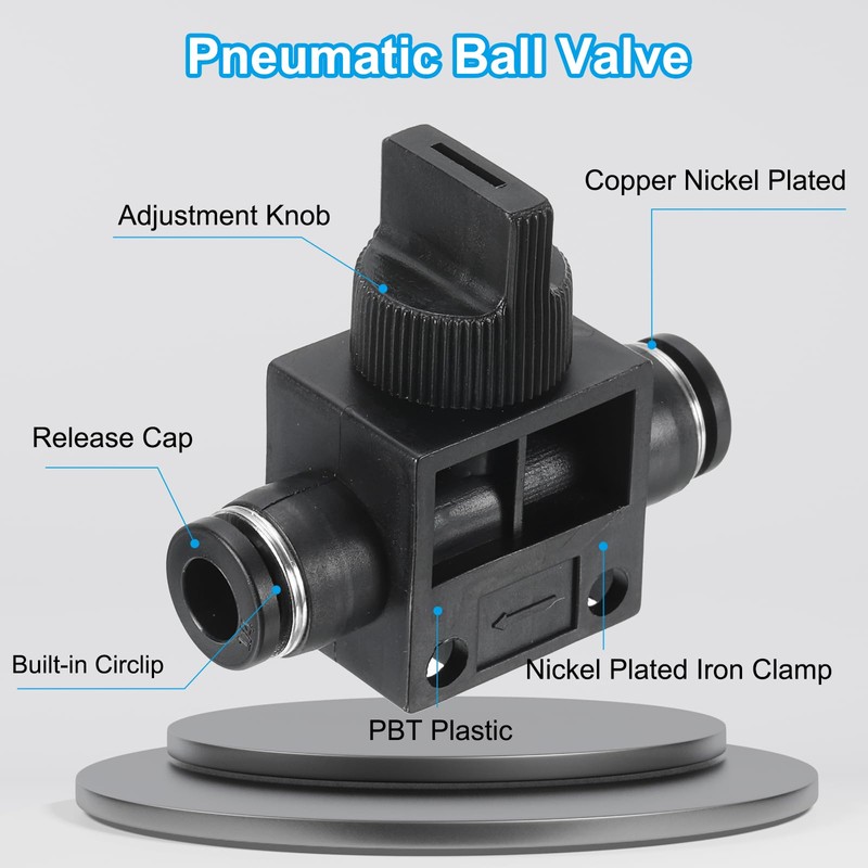 PATIKIL 2pcs 8mm Pneumatic Ball Valves 8mm OD Push Connection