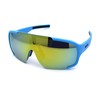 Kush Mens Exposed Mirror Lens Racer Shield Plastic Sunglasses Blue