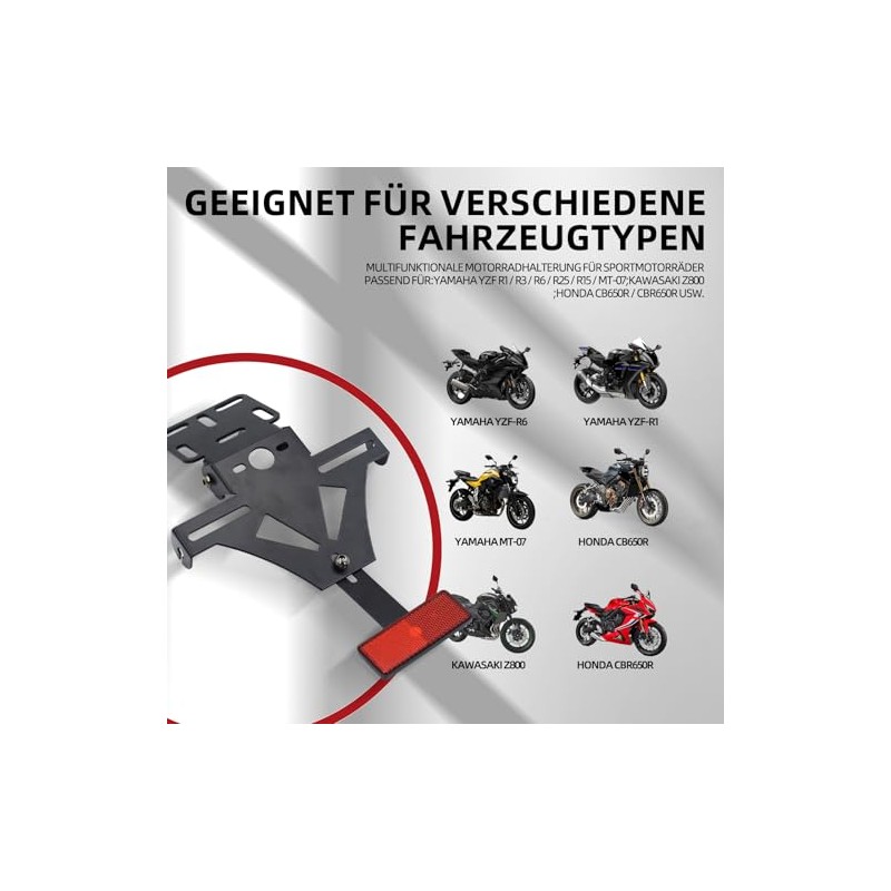 Adjustable Motorcycle Number Plate Holder, Universal Number Plate Holder, for