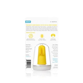 Fridabababy - cepillo para polvo de dientes para bebé (silicona, sin BPA, cepillo para polvo de dientes de doble cara para bebés de 3 meses en adelante)