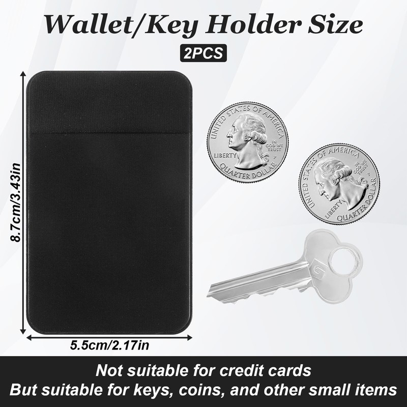 Xelsluthe 2 PCS Flat Thin Wallet Key Holder, Slim Credit