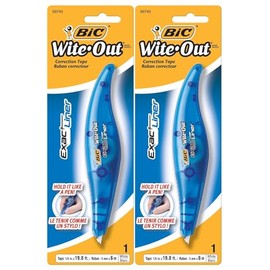 BIC White-Out Exact Liner Correction Tape Pen, Non-Refillable, 1/5 Inch x 236 Inches (WOELP11) - Pack of 2